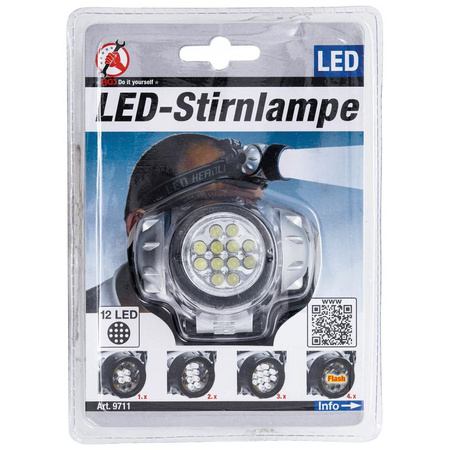 Latarka czołowa LED 12 diod LED, BGS Diy 9711
