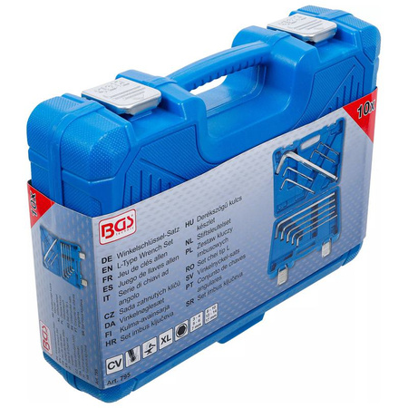 Zestaw kluczy imbusowych MAX 3-17 mm 10 szt., BGS 795