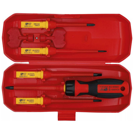 Zestaw izolowanych wkrętaków VDE z wymiennymi szpilekami 8 szt., BGS 35813