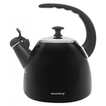 Czarny emaliowany czajnik 2,8 l na gaz i indukcję, Klausberg