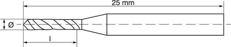 Wiertło miniaturowe DIN1899 HSSE, kształt A, 0,1mm FORMAT