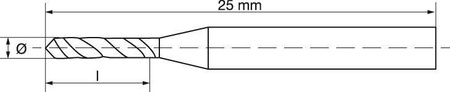 Wiertło miniaturowe DIN1899 HSSE, kształt A, 0,25mm FORMAT
