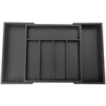 Czarny rozsuwany organizer bambusowy do szuflady 52 x 31,5 x 5 cm KINGHoff