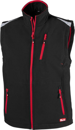 Kamizelka męska robocza bezrękawnik softshell r.XL czarny/czerwony FORTIS