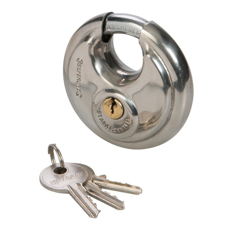 Kłódka dyskowa ze stali nierdzewnej 70 mm, Silverline 292707
