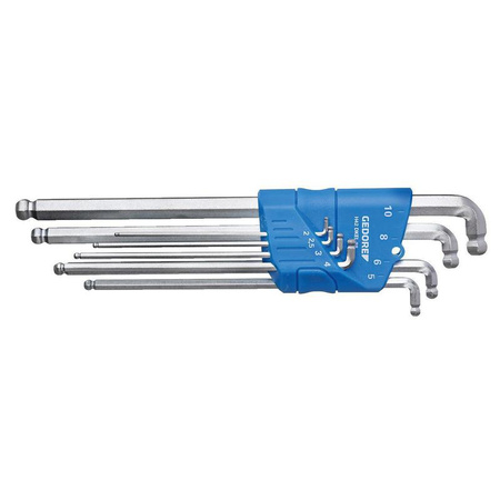 Zestaw 8 kluczy imbusowych z kulką 2-10 mm, Gedore H 42 DKEL-88, 2797186