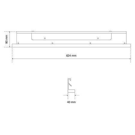 Osłona oświetlenia do elementów LED element narożny 624 mm, BGS 80217