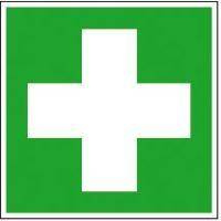 Znak 20x20 samoprzylepny folia pvc PIERWSZA POMOC