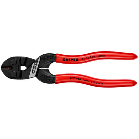 CoBolt® S kompaktowe szczypce tnące do sworzni z rękojeściami powlekanymi tworzywem sztucznym 160 mm KNIPEX 71 01 160