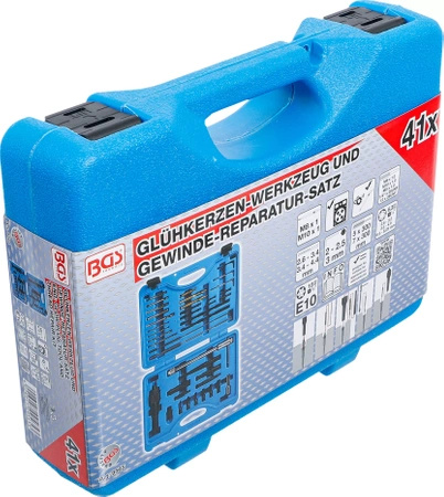 Zestaw do demontażu świec żarowych i naprawy gwintów M8, M10 41 szt., BGS 9565