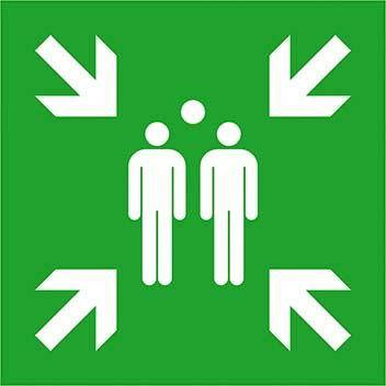 Znak 60x60 ratunkowy alu MIEJSCE ZBIÓRKI EWAKUACJI