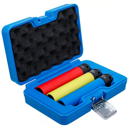 Zestaw 3 ochronnych nasadek udarowych głębokich 17/19/21 mm, napęd 1/2", BGS 74567