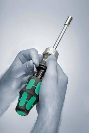 Rękojeść Kraftform Kompakt grzechotką dwukierunkową, wbudowanym magazynkiem i bitami 27 RA 1 SB Wera