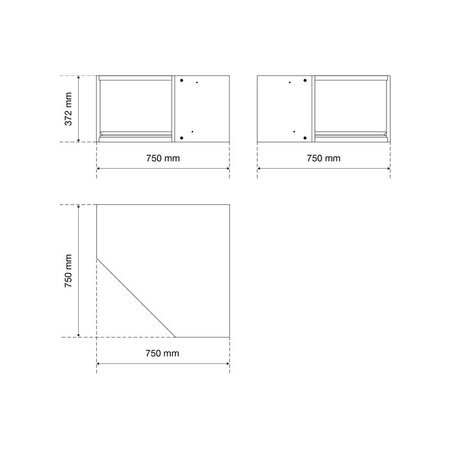 Szafka narożna warsztatowa wisząca, 1 klapa, BGS 80206