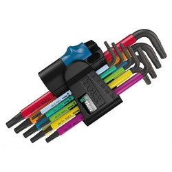 Klucze trzpieniowe długie 9 sztuk 967 SL/9 MULTICOLOUR TORX HF WERA