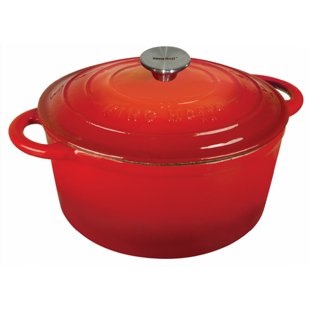 Garnek żeliwny z pokrywą Ø21 cm, pojemność 2,4 l czerwony KINGHoff