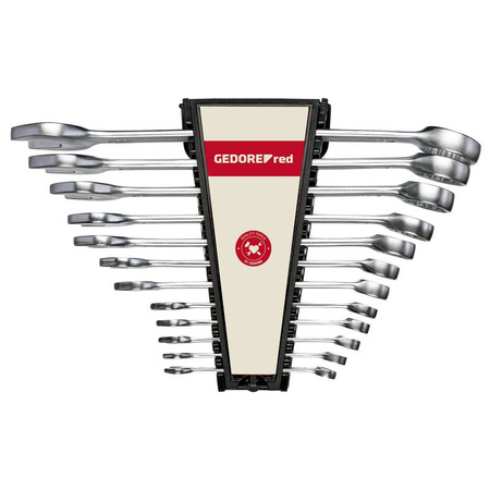 Zestaw 12 kluczy płasko-oczkowych 10-32 mm, GEDORE RED, R09105012