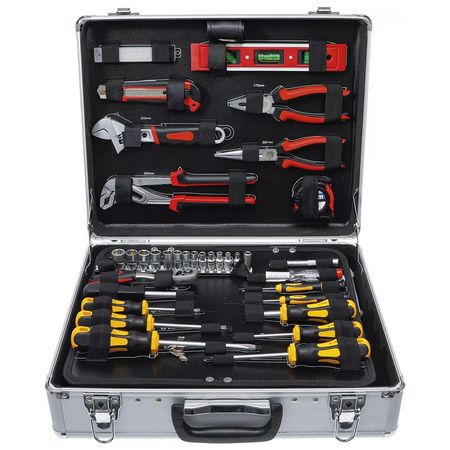 Zestaw narzędzi w walizce aluminiowej 129 szt., BGS Diy 2204