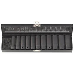 Udarowa końcówka wymienna klucza nasadowego,długa 1/2" zestaw 15-cz. FORTIS