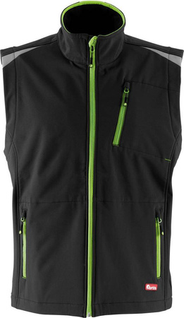 Kamizelka męska robocza bezrękawnik softshell r. S czarny/limonkowy FORTIS