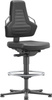 Krzesło obrotowe warsztatowe do pracy Nexxit 3 pianka integralna uchwyty szare