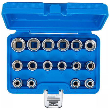 Zestaw 16 nasadek dwunastokątnych 8-24 mm, napęd 12,5 mm (1/2"), BGS 2226