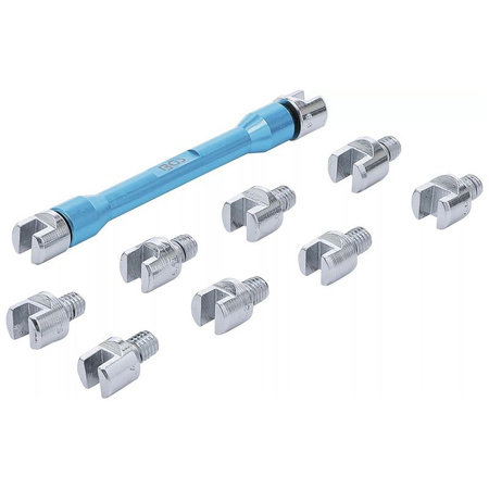 Klucz do szprych motocykli z wymiennymi głowicami, 10 szt., BGS 8361