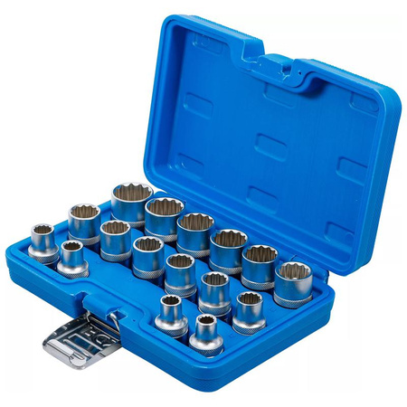 Zestaw 16 nasadek dwunastokątnych 8-24 mm, napęd 12,5 mm (1/2"), BGS 2226
