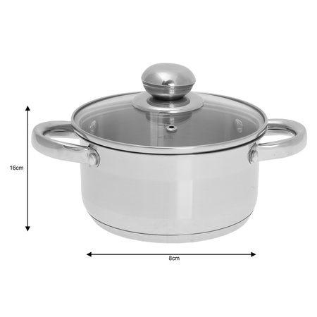 Garnek stalowy z pokrywą Ø16 cm, pojemność 1,5 l KINGHoff