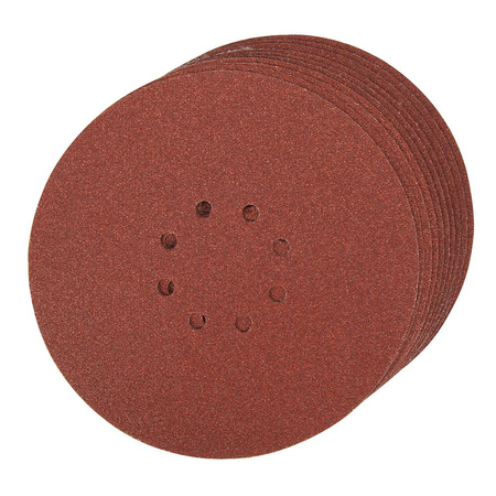 Krążek ścierny z otworami i mocowaniem na rzep 225 mm, 10 szt., P60, Silverline 274762