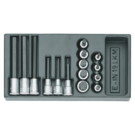 Zestaw nasadek 1/2" z bitem w 1/3 module ES, Gedore 1500 ES-IN 19 LKM, 1402234