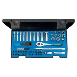 Zest.nasadek 1/4" 20LMU-10, 49-częściowy GEDORE