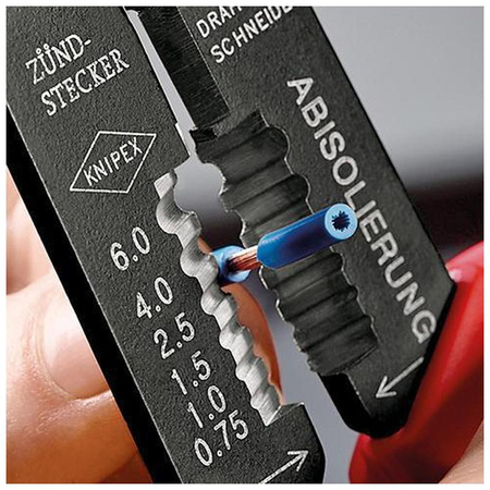 Wielofunkcyjne szczypce do cięcia kabli, ściągania izolacji i zagniatania końcówek 0,5–6 mm² 240 mm KNIPEX