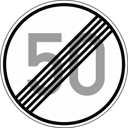 Znak drogowy 278-50 okrągły 600mm koniec ogranicenia 50 km/h