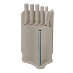 Zestaw noży 8 el. z deską i uchwytem na ręcznik, beżowy, Klausberg, KB-7978