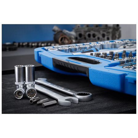 Zestaw kluczy nasadowych "Gear Lock" chwyt 6,3 mm (1/4") / 10 mm (3/8") / 12,5 mm (1/2") 218 szt., BGS 2290