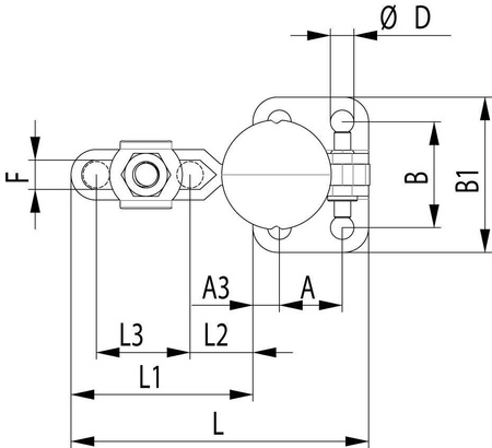 Docisk szybkomocujący, pionowy, wielkość 2