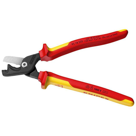 Izolowane nożyce do kabli izolowane 225 mm, smukła główka StepCut® XL KNIPEX 