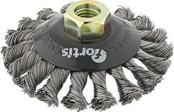 Szczotka stożkowa 100x0,5mm drut stalowy pleciony M14 FORTIS