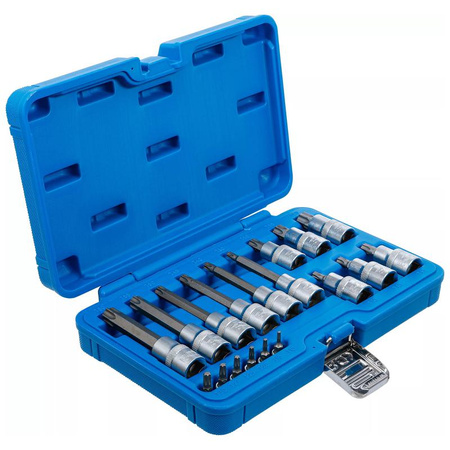 Zestaw nasadek z bitem 6,3 mm (1/4") / 12,5 mm (1/2") profil T (do Torx) 18 szt., BGS 5173