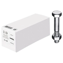 Śruby łeb sześciokątny DIN601 M10x20mm 100szt z nakrętką ocynk E-NORMpro