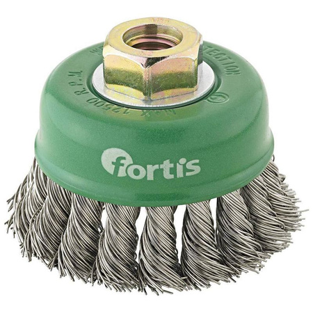 Szczotka garnkowa 80x0,5mm drut INOX pleciony M14 FORTIS
