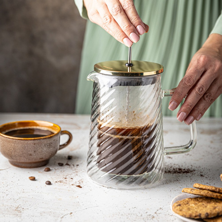 Zaparzacz tłokowy do kawy/herbaty, szkło, 1L, Klausberg, KB-7767