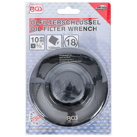 Klucz do filtra oleju 18-kątny Ø 108 mm do Renault, BGS 1039-108-18