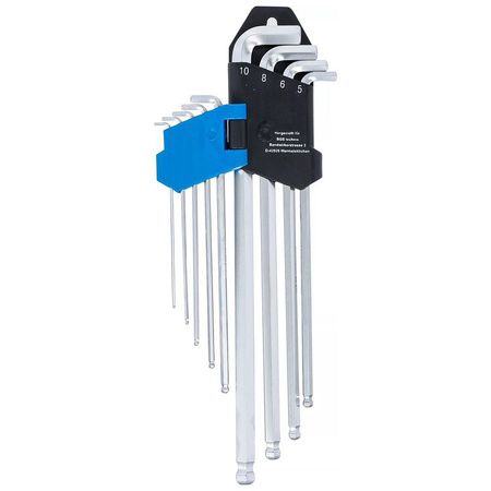 Zestaw kluczy imbusowych z kulką 1,5-10 mm 9 szt., BGS 9374