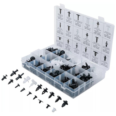 Zestaw zatrzasków do samochodów dla Ford, Mazda, GM, Chrylser, Nissan 415 szt., BGS 9041