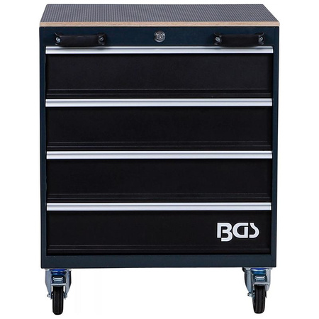 Wózek warsztatowy do systemu meblościanek, 4 szuflady, 630 x 789 x 530 mm, BGS 80220