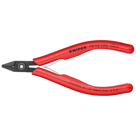 Szczypce tnące boczne dla elektroników z ostrzami ze skosem i zaciskiem do drutu 125 mm KNIPEX 75 12 125