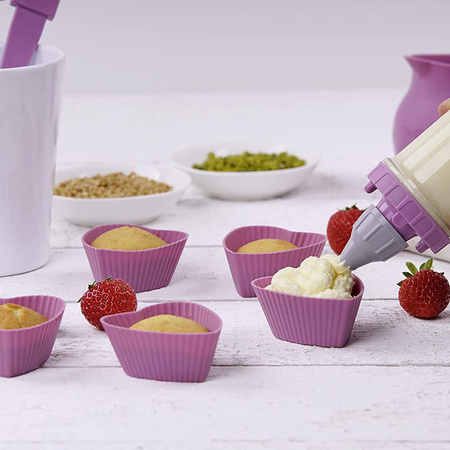 Strzykawka do dekorowania/prasa do ciastek, plastikowa, 6 końcówek FACKELMANN