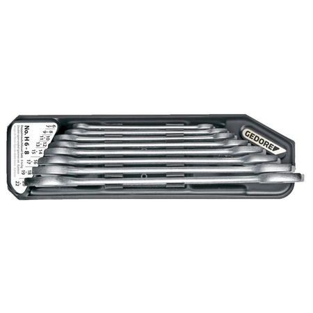 Zestaw 8 kluczy płaskich dwustronnych 6-22 mm, Gedore H 6-8, 6079400
